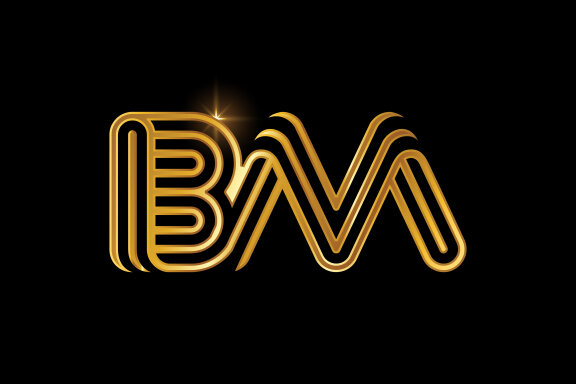 B and M combination Lines Letter Logo