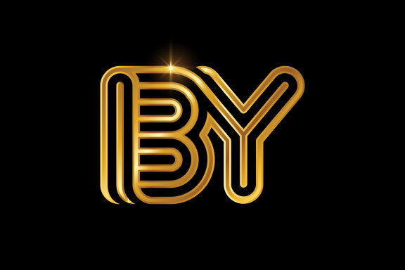 B and Y combination Lines Letter Logo