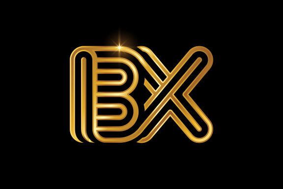 B and X combination Lines Letter Logo