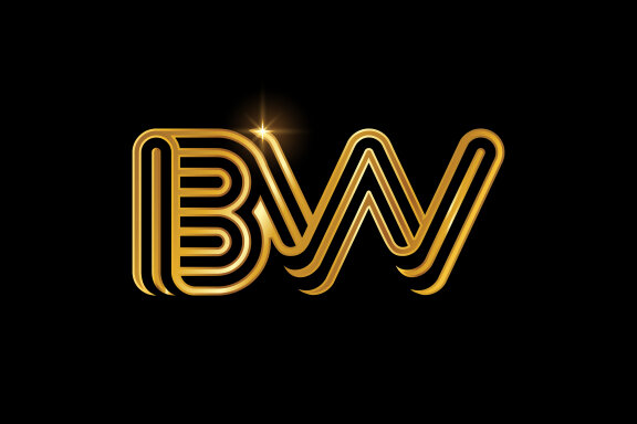B and W combination Lines Letter Logo