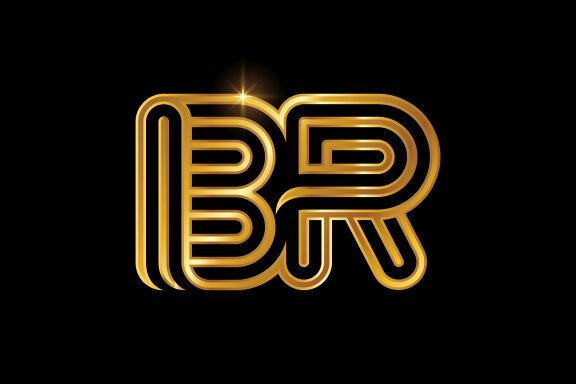 B and R combination Lines Letter Logo