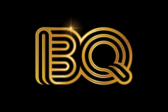 B and Q combination Lines Letter Logo