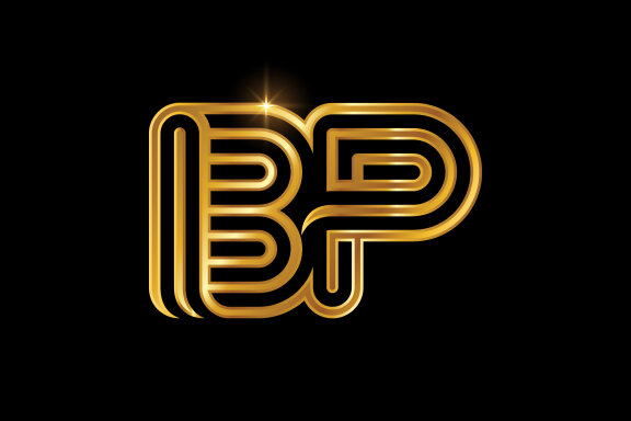 B and P combination Lines Letter Logo