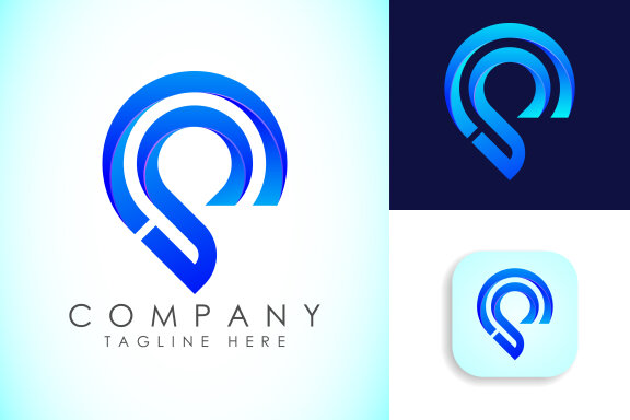 Letter C P Location Logo 