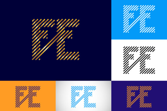 Initial Letter F E Logo Design