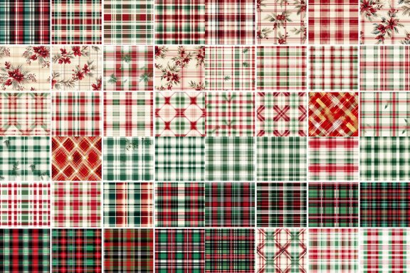 Christmas Plaid Linen Pattern
