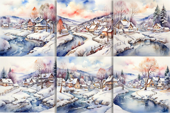 Watercolor Winter Season