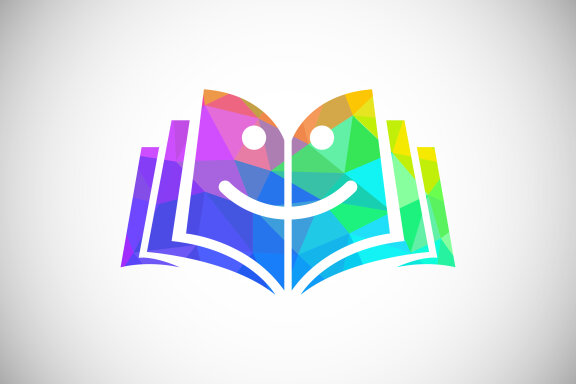 Modern low poly style education logo