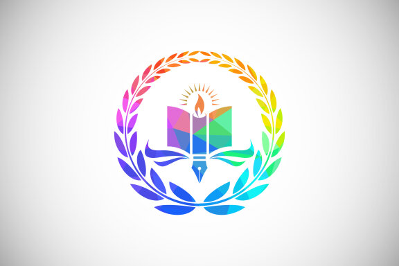 Modern low poly style education logo