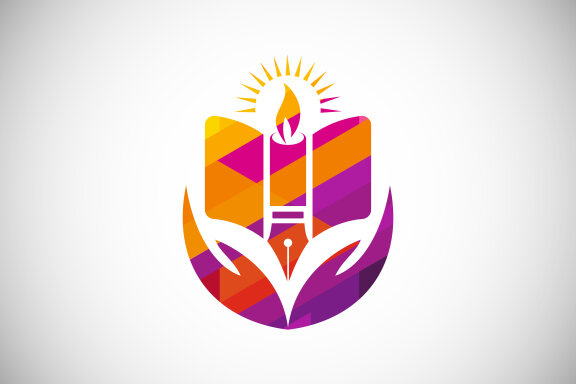 Modern low poly style education logo