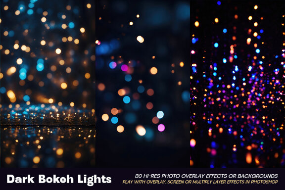 Dark Bokeh Photo Overlay Effects