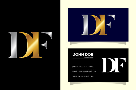 Initial Letter D F Logo