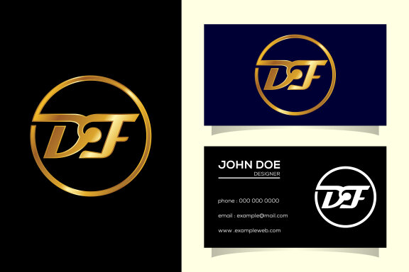 Initial Letter D F Logo