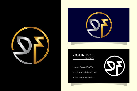Initial Letter D F Logo