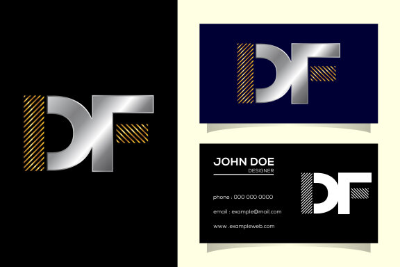 Initial Letter D F Logo