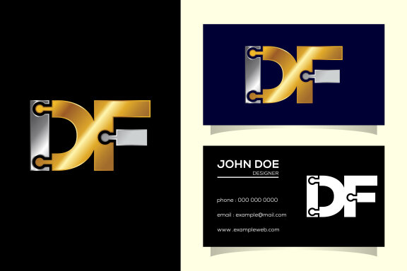 Initial Letter D F Logo