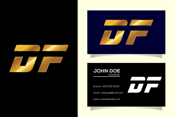 Initial Letter D F Logo