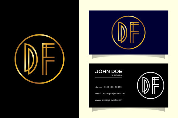 Initial Letter D F Logo
