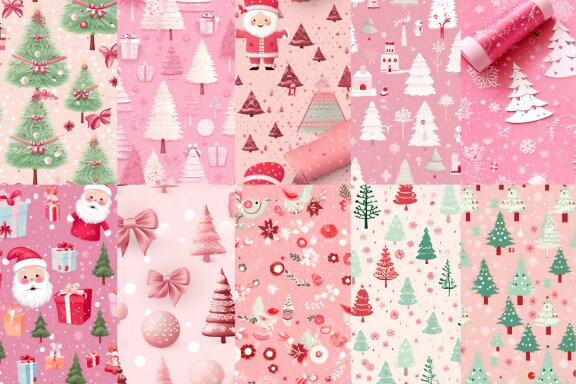 Happy Christmas - Printable Vintage Christmas Inspired digital paper k –  Pink Paper Peppermints