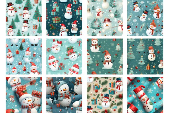 Vintage Christmas Olaf Cute Pattern