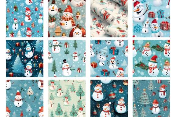 Vintage Christmas Olaf Cute Pattern
