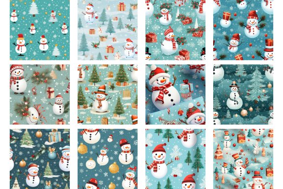 Vintage Christmas Olaf Cute Pattern