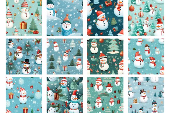 Vintage Christmas Olaf Cute Pattern