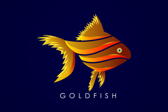 Modern Goldfish gradient logo. Fish logo