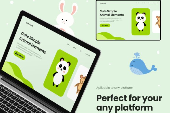 Cute Simple Animal Illustration Elements