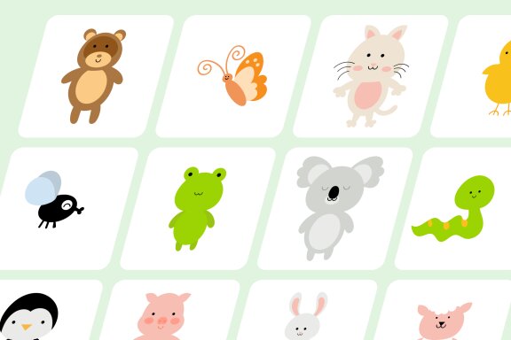 Cute Simple Animal Illustration Elements
