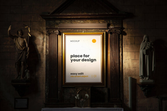 Church Indoor Vertical Frame Mockups