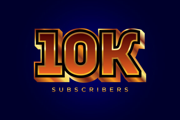 3d golden 10k followers social media celebration design