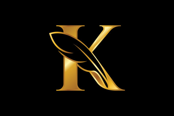 English alphabet with a feather