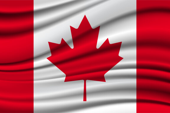 Silk Waving Flag of Canada. Silk, Satin Texture Background