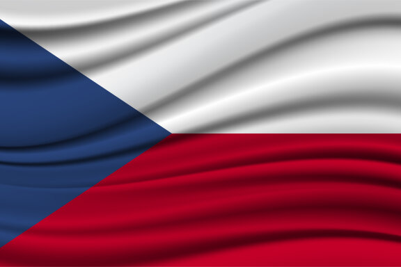 Silk Waving Flag of Czechoslovakia. Silk, Satin Texture Background