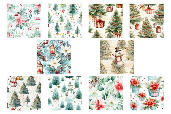 Pastel Watercolor Christmas Floral Snowman