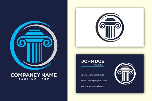 Law pillar logo design pillar law office vector logo template