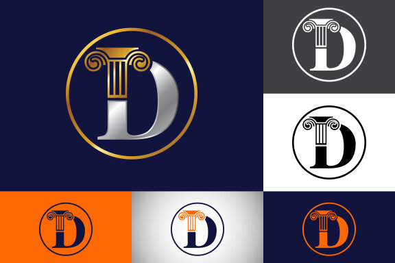 Law pillar logo design pillar law office vector logo template