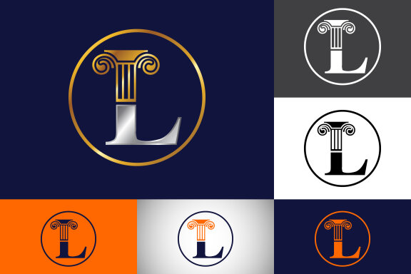 Law pillar logo design pillar law office vector logo template