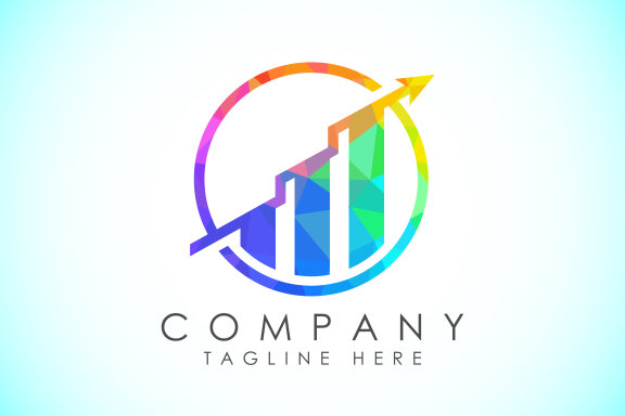 Finance and accounting logo low poly art style