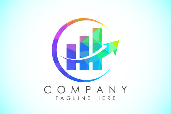 Finance and accounting logo low poly art style