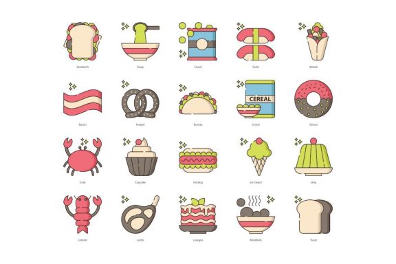 105 Food & Drinks Icons | Hazel