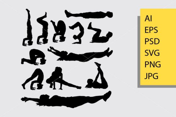 Sport male and female silhouette