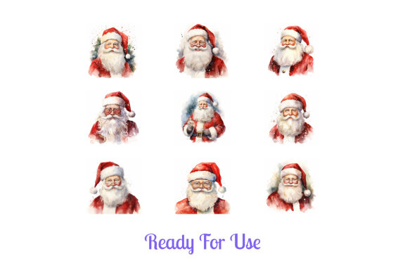 santa claus watercolor illustration collection vol. 4