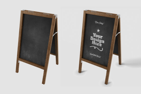 Standing Signboard Chalkboard Mockup Vol. 02