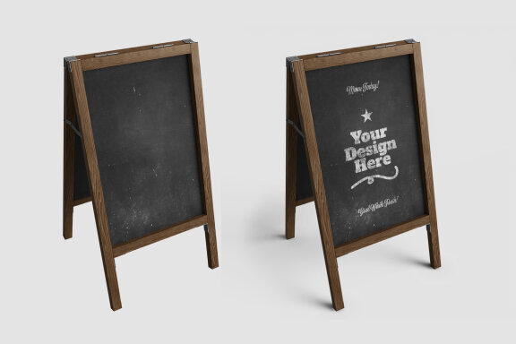 Standing Signboard Chalkboard Mockup Vol. 02