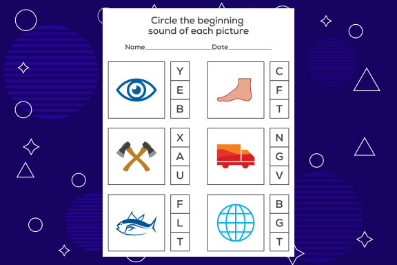 Circle the beginning sound of each picture