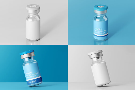 Vaccine Glass Vial Bottle Mockup Vol. 01