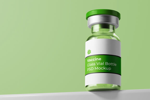 Vaccine Glass Vial Bottle Mockup Vol.02