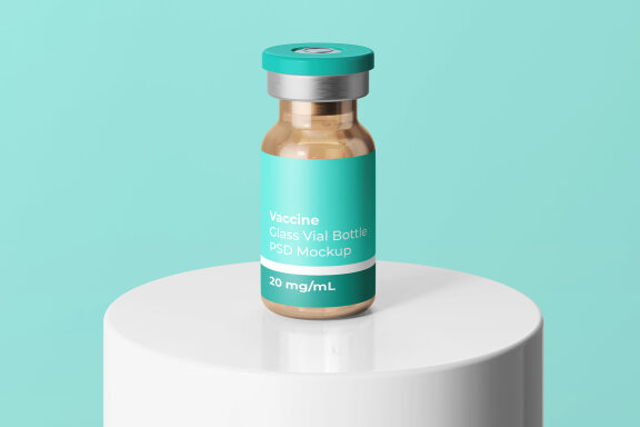 Vaccine Glass Vial Bottle Mockup Vol.02